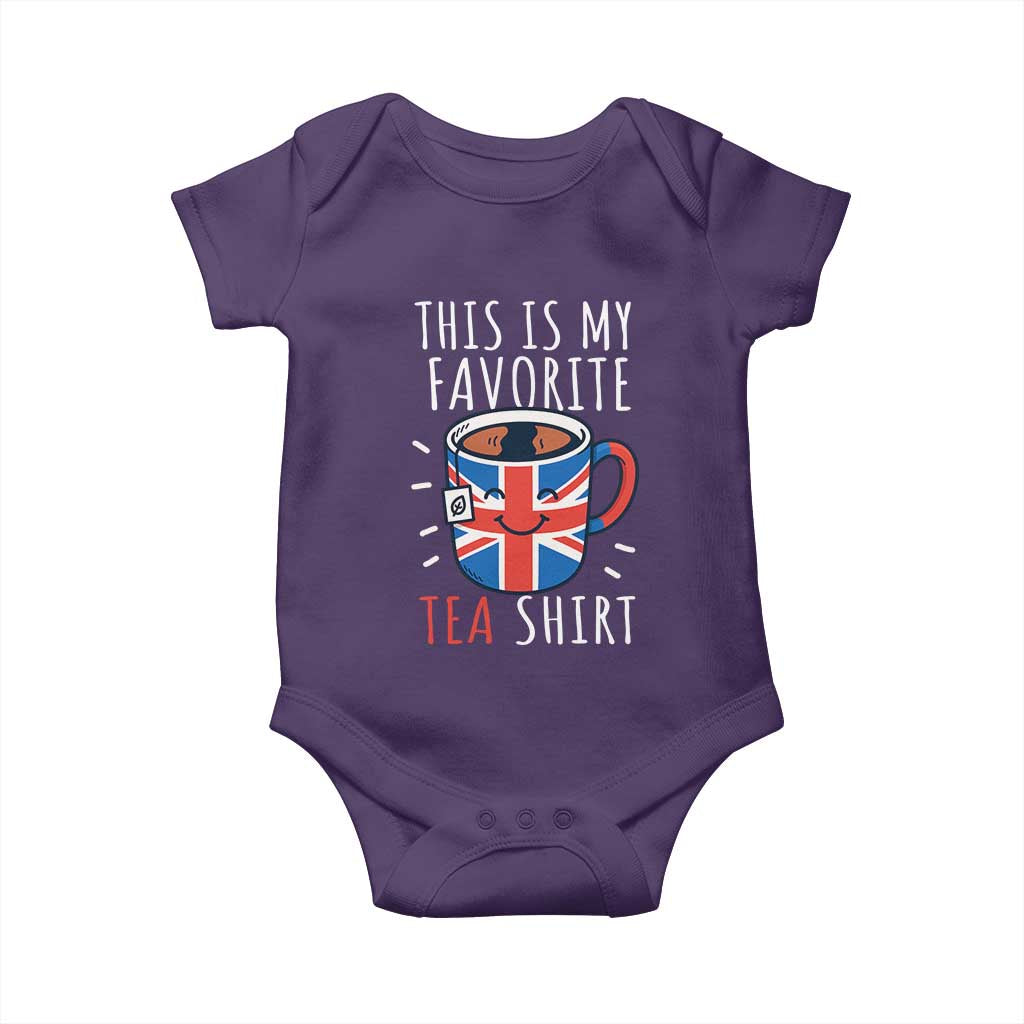 Funny Tea Lover Baby Onesie This Is My Favorite Tea Shirt Party UK Flag TS12 Purple Print Your Wear