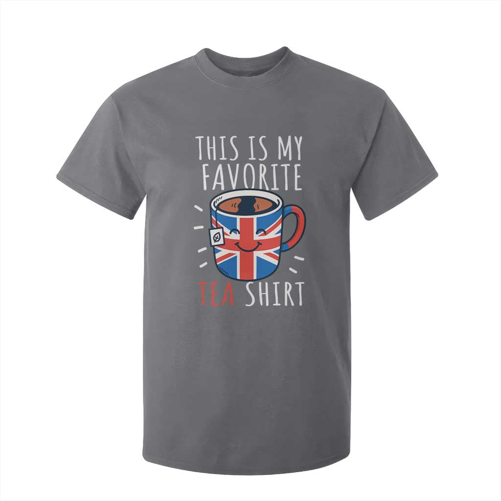 Funny Tea Lover T Shirt For Kid This Is My Favorite Tea Shirt Party UK Flag TS12 Charcoal Print Your Wear