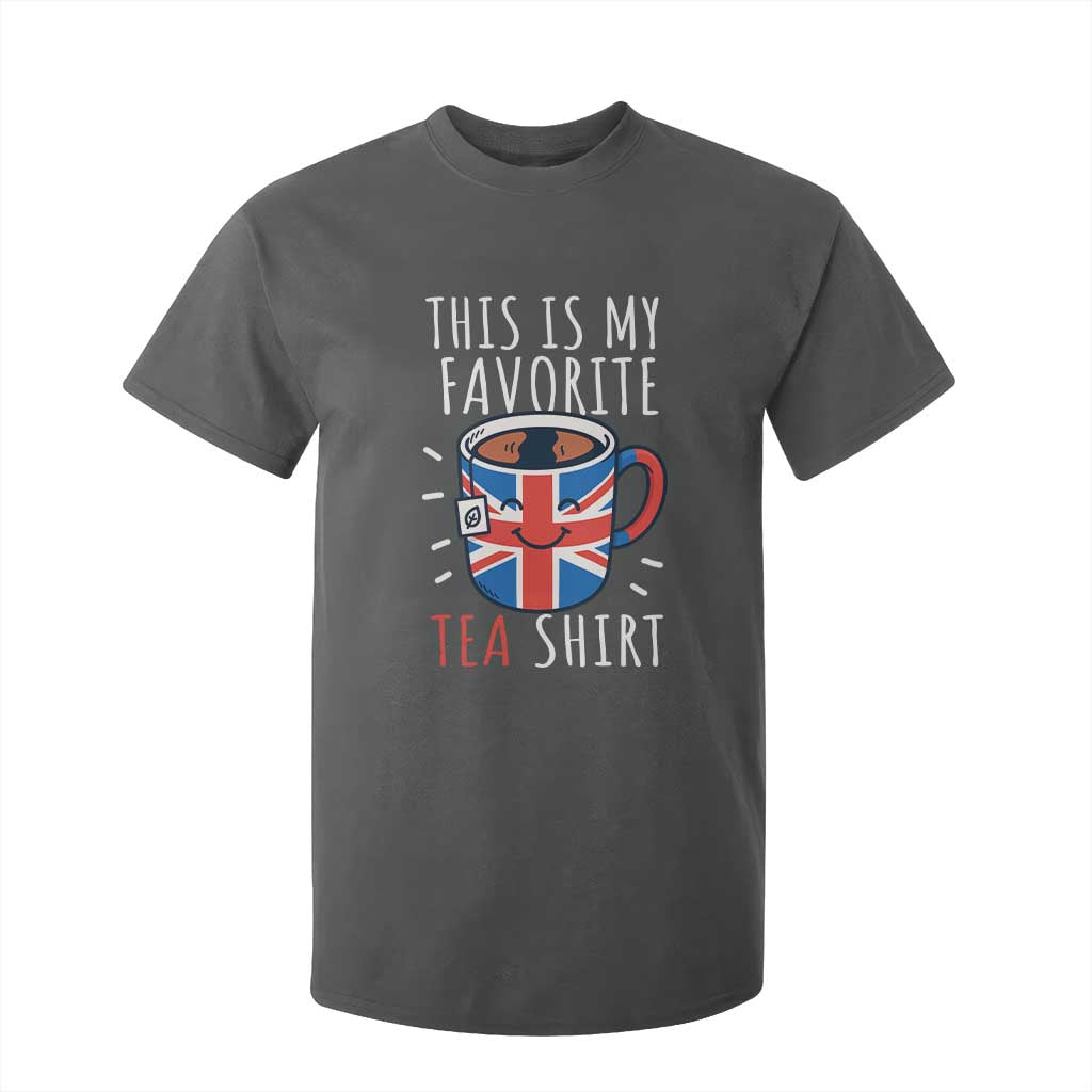 Funny Tea Lover T Shirt For Kid This Is My Favorite Tea Shirt Party UK Flag TS12 Dark Heather Print Your Wear