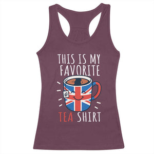 Funny Tea Lover Racerback Tank Top This Is My Favorite Tea Shirt Party UK Flag TS12 Maroon Print Your Wear
