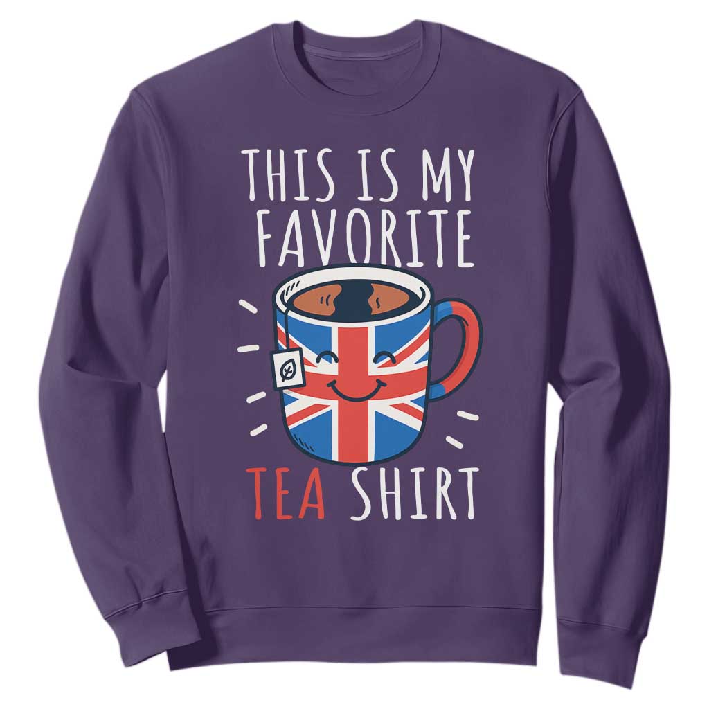 Funny Tea Lover Sweatshirt This Is My Favorite Tea Shirt Party UK Flag TS12 Purple Print Your Wear