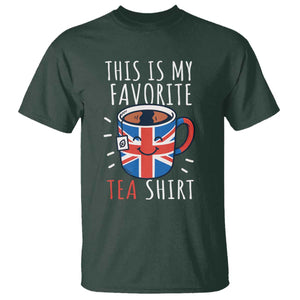 Funny Tea Lover T Shirt This Is My Favorite Tea Shirt Party UK Flag TS12 Dark Forest Green Print Your Wear