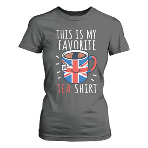 Funny Tea Lover T Shirt For Women This Is My Favorite Tea Shirt Party UK Flag TS12 Dark Heather Print Your Wear