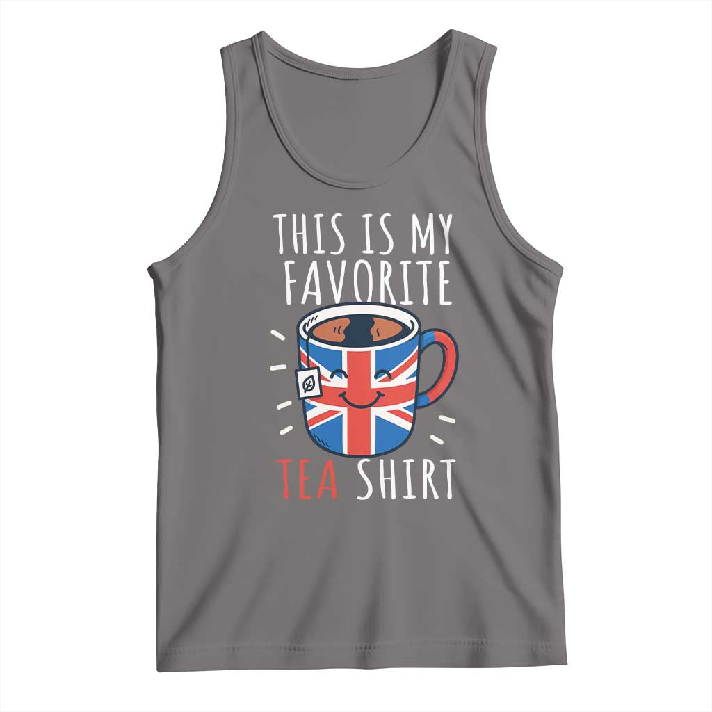 Funny Tea Lover Tank Top This Is My Favorite Tea Shirt Party UK Flag TS12 Deep Heather Print Your Wear