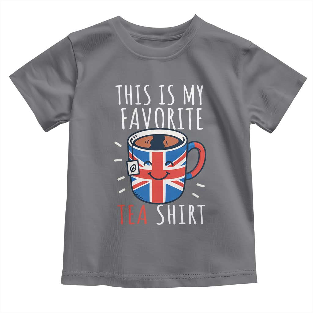 Funny Tea Lover Toddler T Shirt This Is My Favorite Tea Shirt Party UK Flag TS12 Charcoal Print Your Wear