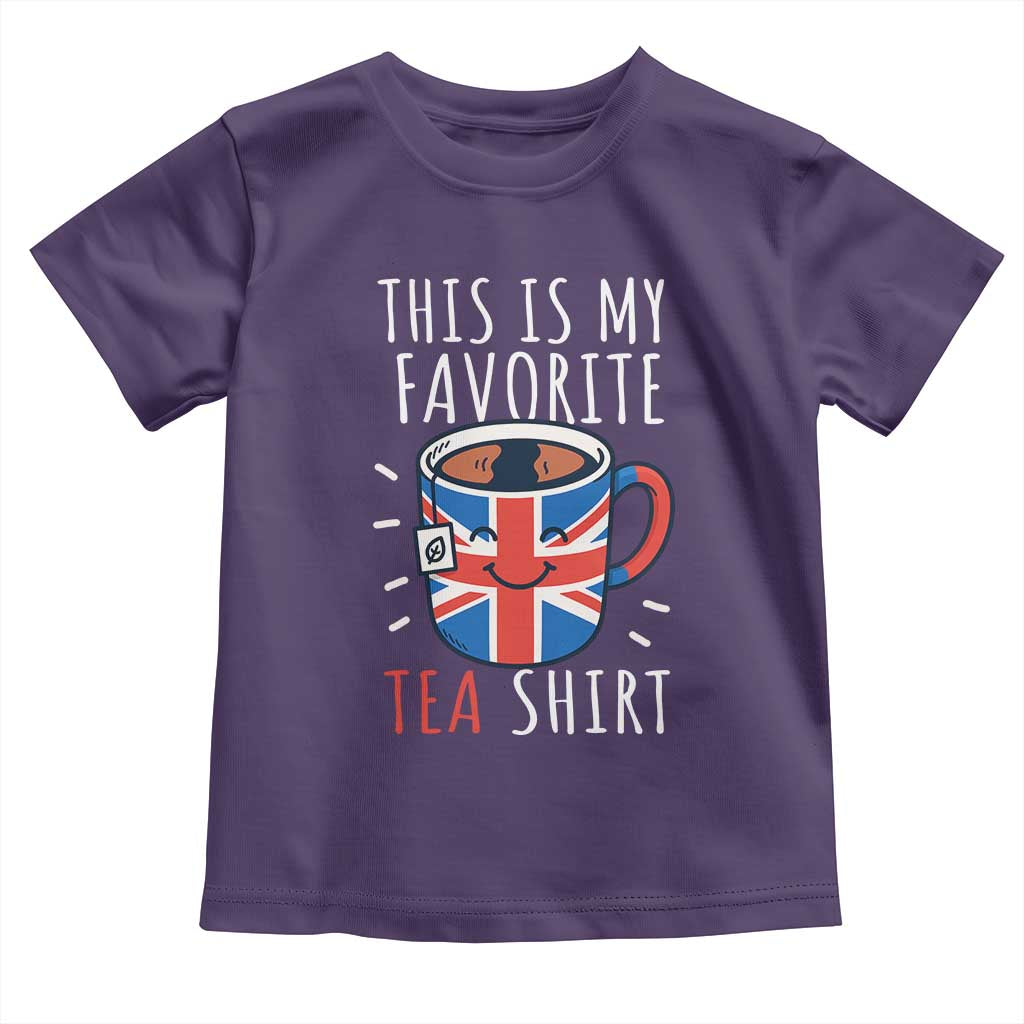 Funny Tea Lover Toddler T Shirt This Is My Favorite Tea Shirt Party UK Flag TS12 Purple Print Your Wear