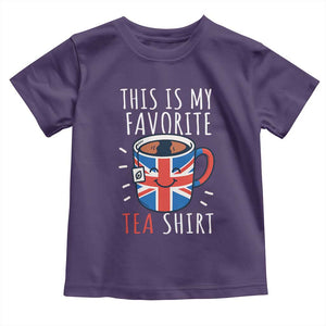 Funny Tea Lover Toddler T Shirt This Is My Favorite Tea Shirt Party UK Flag TS12 Purple Print Your Wear