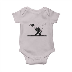 Bigfoot Hunting With Rifle Baby Onesie Funny Outdoor Hunter Gift TS12 Ice Gray Print Your Wear