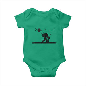 Bigfoot Hunting With Rifle Baby Onesie Funny Outdoor Hunter Gift TS12 Irish Green Print Your Wear