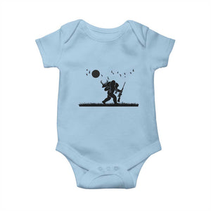 Bigfoot Hunting With Rifle Baby Onesie Funny Outdoor Hunter Gift TS12 Light Blue Print Your Wear