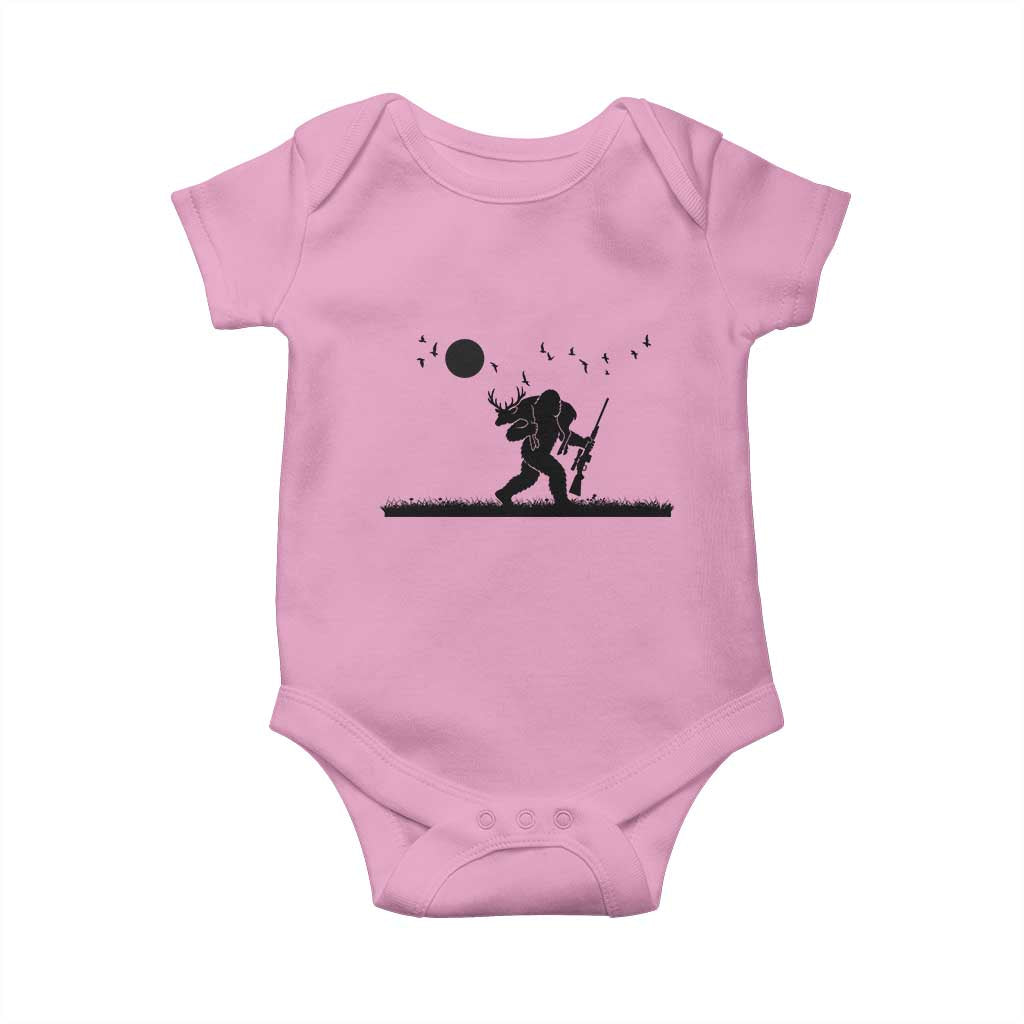 Bigfoot Hunting With Rifle Baby Onesie Funny Outdoor Hunter Gift TS12 Light Pink Print Your Wear