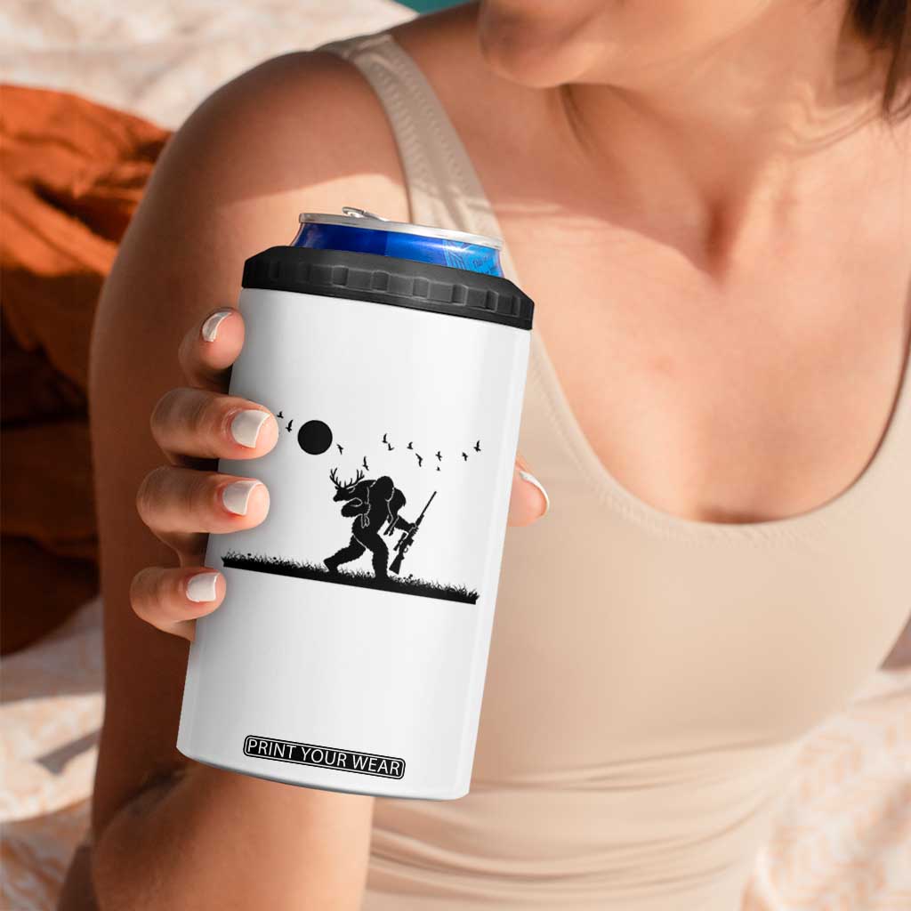 Bigfoot Hunting With Rifle 4 in 1 Can Cooler Tumbler Funny Outdoor Hunter Gift TS12 Print Your Wear