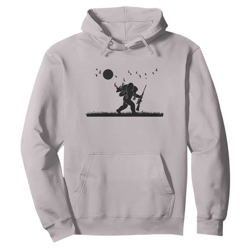 Bigfoot Hunting With Rifle Hoodie Funny Outdoor Hunter Gift TS12 Ice Gray Print Your Wear