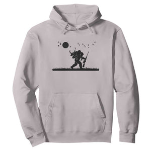 Bigfoot Hunting With Rifle Hoodie Funny Outdoor Hunter Gift TS12 Ice Gray Print Your Wear