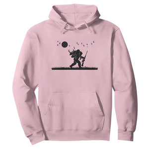 Bigfoot Hunting With Rifle Hoodie Funny Outdoor Hunter Gift TS12 Light Pink Print Your Wear