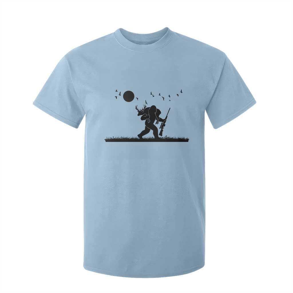 Bigfoot Hunting With Rifle T Shirt For Kid Funny Outdoor Hunter Gift TS12 Light Blue Print Your Wear