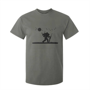 Bigfoot Hunting With Rifle T Shirt For Kid Funny Outdoor Hunter Gift TS12 Military Green Print Your Wear