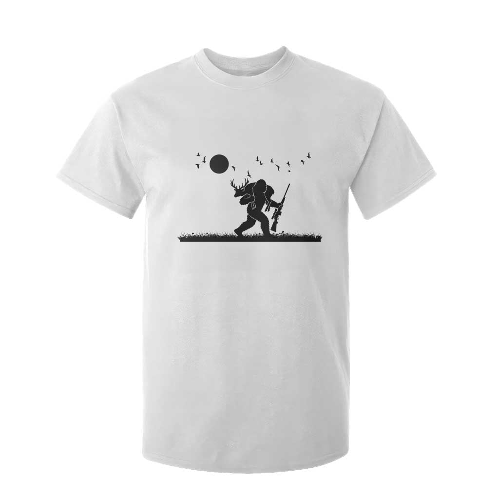 Bigfoot Hunting With Rifle T Shirt For Kid Funny Outdoor Hunter Gift TS12 White Print Your Wear
