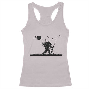 Bigfoot Hunting With Rifle Racerback Tank Top Funny Outdoor Hunter Gift TS12 Ice Gray Print Your Wear