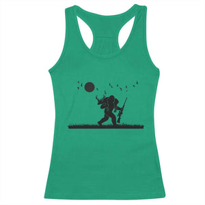 Bigfoot Hunting With Rifle Racerback Tank Top Funny Outdoor Hunter Gift TS12 Irish Green Print Your Wear