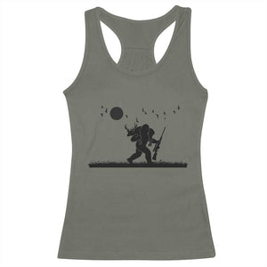 Bigfoot Hunting With Rifle Racerback Tank Top Funny Outdoor Hunter Gift TS12 Military Green Print Your Wear