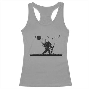 Bigfoot Hunting With Rifle Racerback Tank Top Funny Outdoor Hunter Gift TS12 Sport Gray Print Your Wear