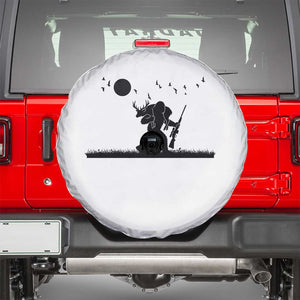 Bigfoot Hunting With Rifle Spare Tire Cover Funny Outdoor Hunter Gift TS12 White Print Your Wear