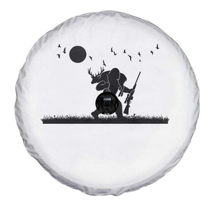 Bigfoot Hunting With Rifle Spare Tire Cover Funny Outdoor Hunter Gift TS12 Print Your Wear