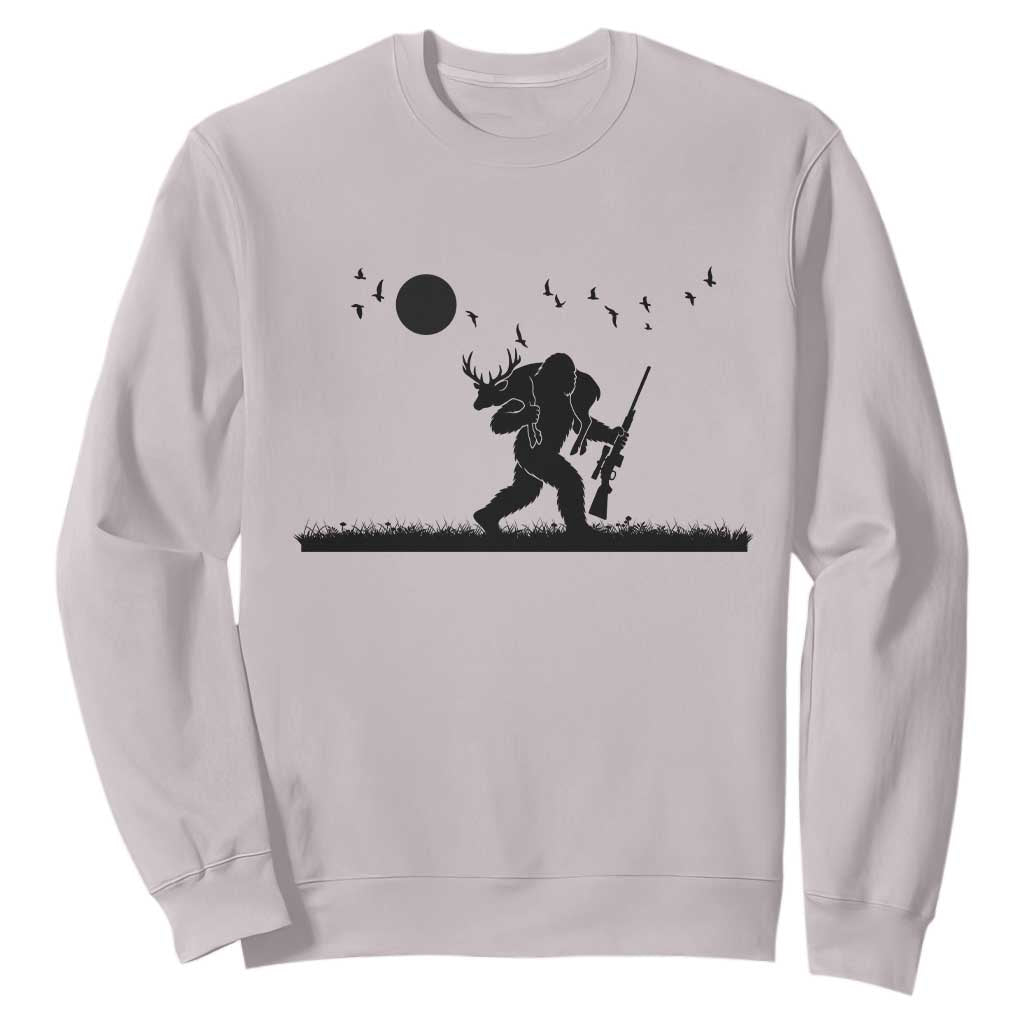Bigfoot Hunting With Rifle Sweatshirt Funny Outdoor Hunter Gift TS12 Ice Gray Print Your Wear