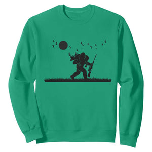 Bigfoot Hunting With Rifle Sweatshirt Funny Outdoor Hunter Gift TS12 Irish Green Print Your Wear