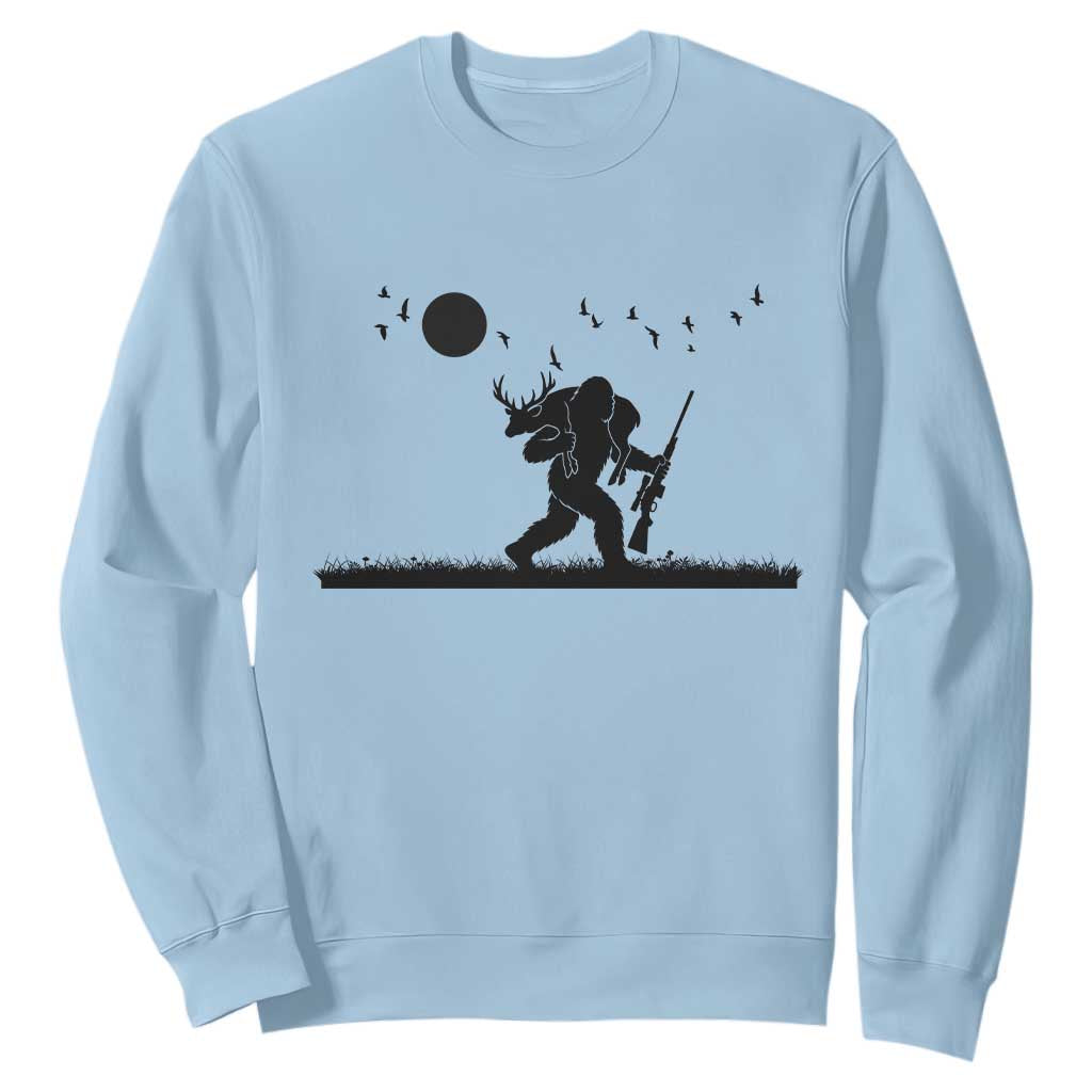 Bigfoot Hunting With Rifle Sweatshirt Funny Outdoor Hunter Gift TS12 Light Blue Print Your Wear