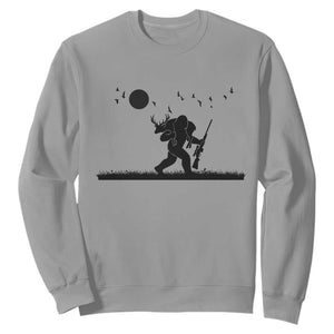 Bigfoot Hunting With Rifle Sweatshirt Funny Outdoor Hunter Gift TS12 Sport Gray Print Your Wear