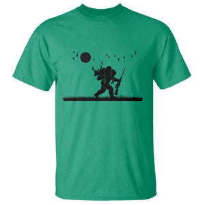 Bigfoot Hunting With Rifle T Shirt Funny Outdoor Hunter Gift TS12 Irish Green Print Your Wear