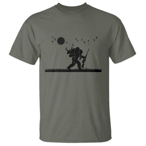 Bigfoot Hunting With Rifle T Shirt Funny Outdoor Hunter Gift TS12 Military Green Print Your Wear