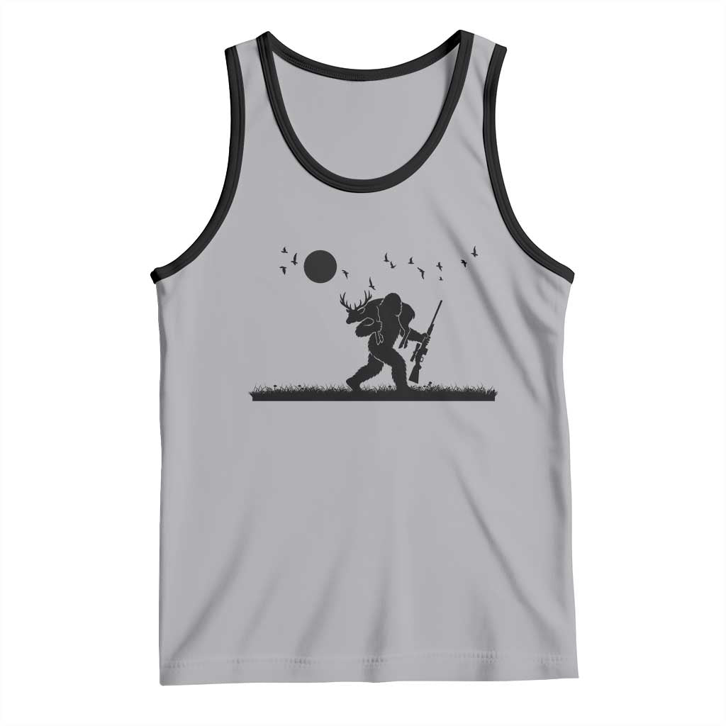 Bigfoot Hunting With Rifle Tank Top Funny Outdoor Hunter Gift TS12 Athletic Heather Black Print Your Wear