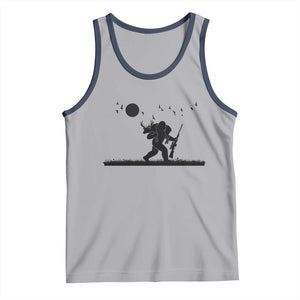 Bigfoot Hunting With Rifle Tank Top Funny Outdoor Hunter Gift TS12 Athletic Heather Navy Print Your Wear