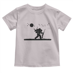 Bigfoot Hunting With Rifle Toddler T Shirt Funny Outdoor Hunter Gift TS12 Ice Gray Print Your Wear