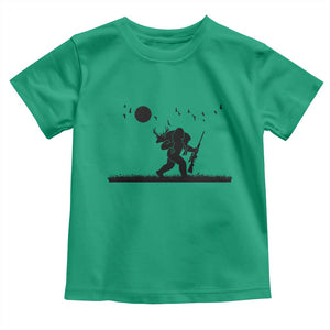 Bigfoot Hunting With Rifle Toddler T Shirt Funny Outdoor Hunter Gift TS12 Irish Green Print Your Wear