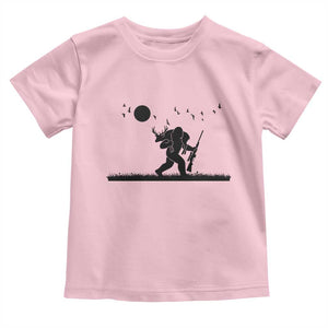 Bigfoot Hunting With Rifle Toddler T Shirt Funny Outdoor Hunter Gift TS12 Light Pink Print Your Wear
