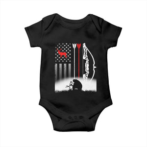 Bow Deer Hunting Baby Onesie American Flag Hunter Gift TS12 Black Print Your Wear