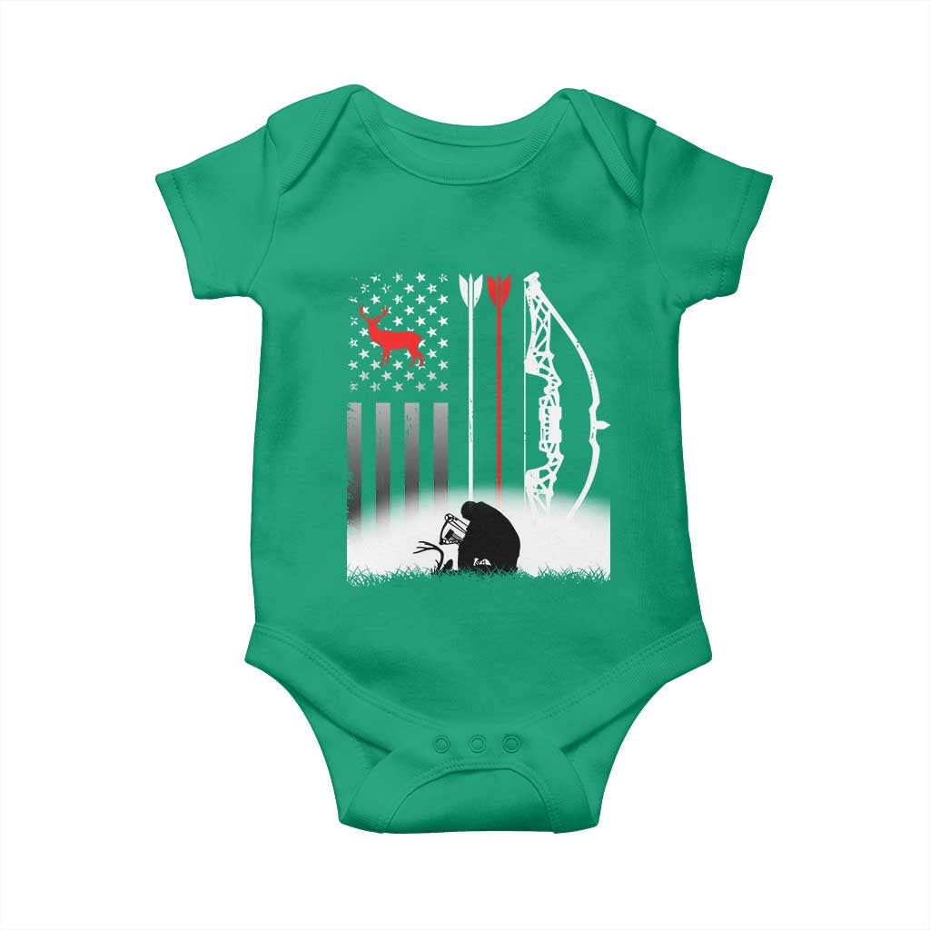 Bow Deer Hunting Baby Onesie American Flag Hunter Gift TS12 Irish Green Print Your Wear