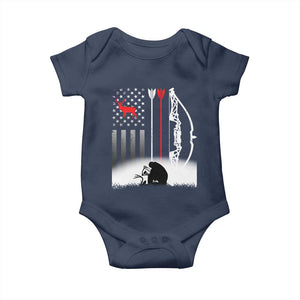 Bow Deer Hunting Baby Onesie American Flag Hunter Gift TS12 Navy Print Your Wear