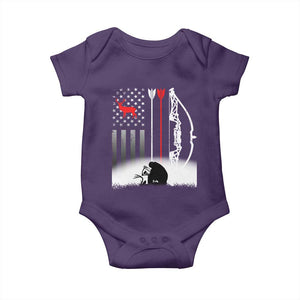 Bow Deer Hunting Baby Onesie American Flag Hunter Gift TS12 Purple Print Your Wear