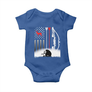 Bow Deer Hunting Baby Onesie American Flag Hunter Gift TS12 Royal Blue Print Your Wear