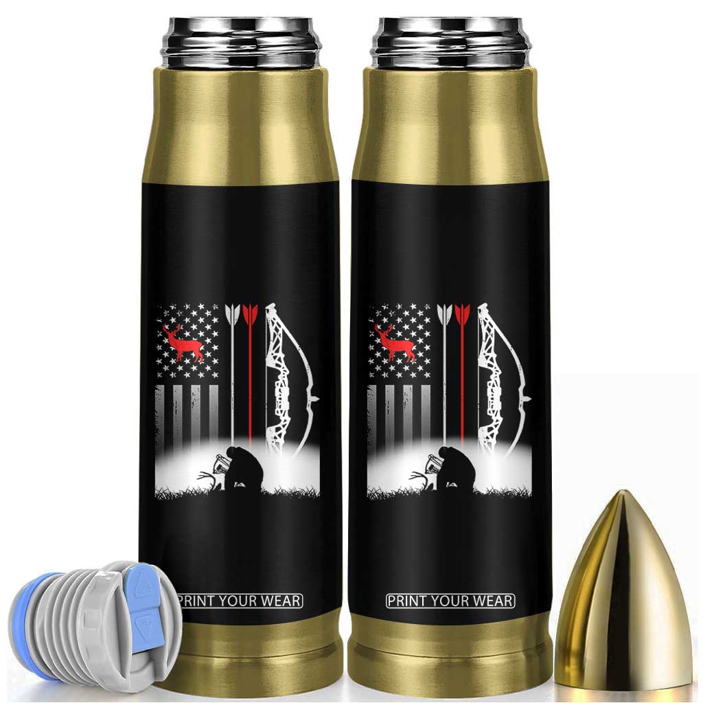Bow Deer Hunting Bullet Tumbler American Flag Hunter Gift TS12 Black Print Your Wear