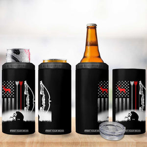 Bow Deer Hunting 4 in 1 Can Cooler Tumbler American Flag Hunter Gift TS12 Print Your Wear