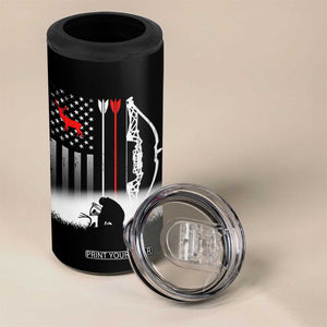 Bow Deer Hunting 4 in 1 Can Cooler Tumbler American Flag Hunter Gift TS12 Print Your Wear