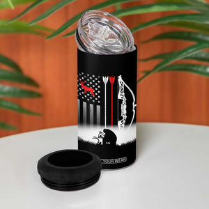 Bow Deer Hunting 4 in 1 Can Cooler Tumbler American Flag Hunter Gift TS12 Print Your Wear