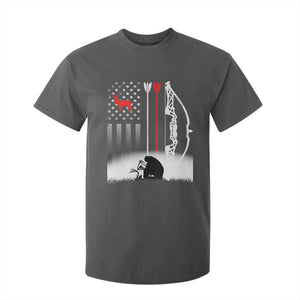 Bow Deer Hunting T Shirt For Kid American Flag Hunter Gift TS12 Dark Heather Print Your Wear