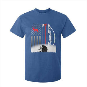 Bow Deer Hunting T Shirt For Kid American Flag Hunter Gift TS12 Royal Blue Print Your Wear